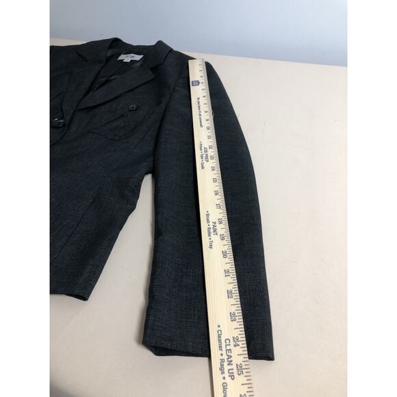 Le Suit Women Long Sleeve Lined Lapel Collar Notch Blazer Gray 14 Office Siren - Picture 8 of 8